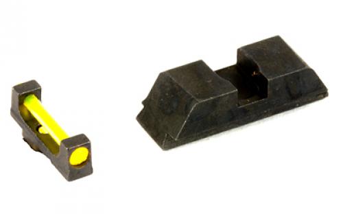 AmeriGlo Sight, Fits Glock 17,19,22,23,24,26,27,33,34,35,37,38,39, Amber Fiber Front Black Rear GFT-115
