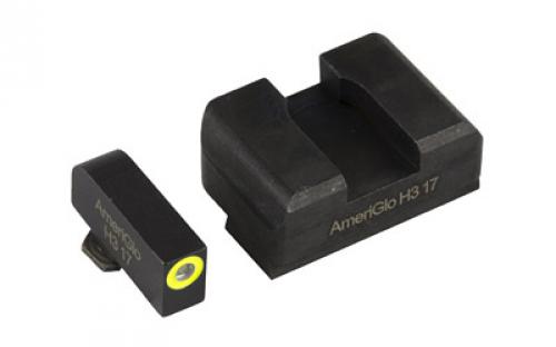 AmeriGlo Pro I-Dot 2 Dot Sights For Glock Gen 1-4 9mm/40S&W/380ACP and Gen 5 10mm/45ACP, Green/Green, Front and Rear Sights GL-301