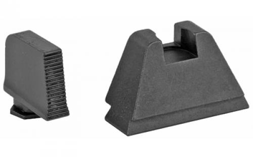 AmeriGlo Tall Suppressor Sights, 3XL Height, Fits All Glocks Except 42/43, Black Serrated .365" Front, Flat Black .451" Rear GL-506