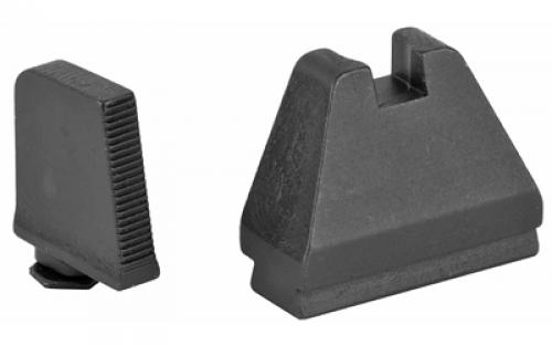 AmeriGlo Tall Suppressor Sights, 9XL Height, Fits All Glocks Except 42/43, Black Serrated .500" Front, Flat Black .600" Rear GL-808