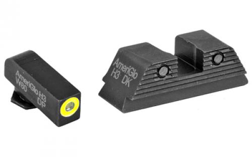 AmeriGlo Trooper, Sight, Fits Glock MOS, 17,19,22,23,24,26,27,33,34,35,37,38,39 Gen 1-4, Green Tritium LumiLime Outline Front, Green Tritium Black Serrated Rear, Front/Rear GL-819