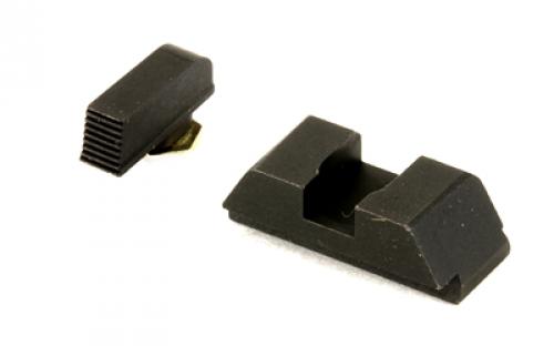 AmeriGlo Defoor, Sight, Fits Glock 42 and 43, Black Serrated Front, Black Rear, Front/Rear GT-532