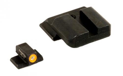 AmeriGlo Protector, Night Sight Set, Fits All S&W M&P (except Shield), Green/Orange, Green Tritium Front Sight with Orange Outline, Serrated Black Rear Sight SW-433B
