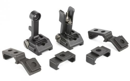 Griffin Armament M2 Sight Deploy Kit, Front/Rear Folding Sights, Fits Picatinny Rails, Matte Black Finish, Includes 12 O'Clock & 45 Degree Bases GAM2DK