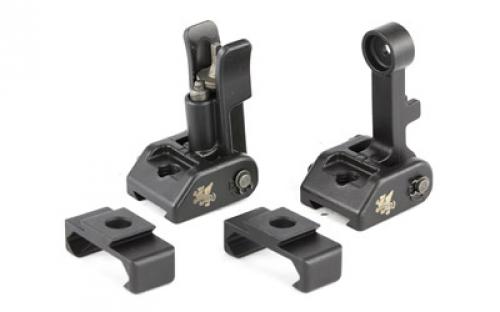 Griffin Armament M2 Sights, Front/Rear Folding Sights, Fits Picatinny Rails, Matte Finish, Includes 12 O'Clock Bases GAM2S