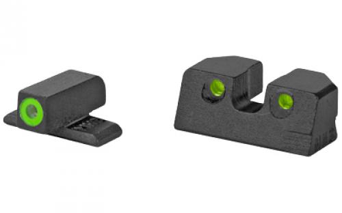 Meprolight Hyper-Bright, Tritium Sight Set, Green Front/Green Rear, Fits Sig Sauer - All P Series 9MM/357SIG 0401103111