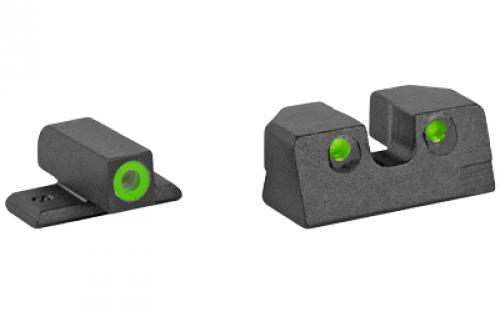 Meprolight Hyper-Bright, Tritium Sight Set, Green Front/Green Rear, Fits Sig Sauer - All P Series 9MM/357SIG 0401103111
