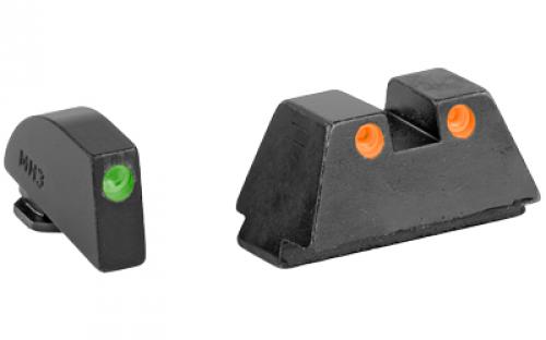 Meprolight Tru-Dot, Tritium Suppressor Sight, Green/Orange, Fits Glock Standard Frames 9MM/357SIG/40S&W/45GAP 0102243391