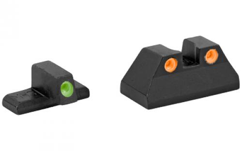 Meprolight Tru-Dot, Fixed Tritium Sights, Green/Orange, Fits HK USP Full Size 9MM/40S&W/45ACP 0115163301