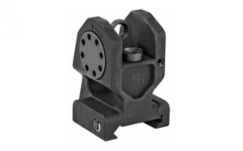 Midwest Industries Combat Rifle Rear Sight, Mil-Spec Height, Standard A2 Rear Sight Aperture, 6061 Aluminum, Black Finish MI-CBUIS