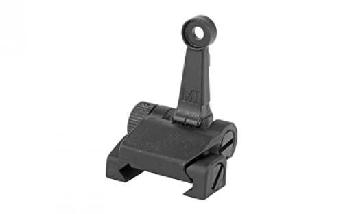 Midwest Industries Combat Rifle Rear Sight, Low Profile Flip Sight, Mil-Spec Sight Height, Ordnance Grade Steel and 6061 Aluminum, Black Finish MI-CRS-R