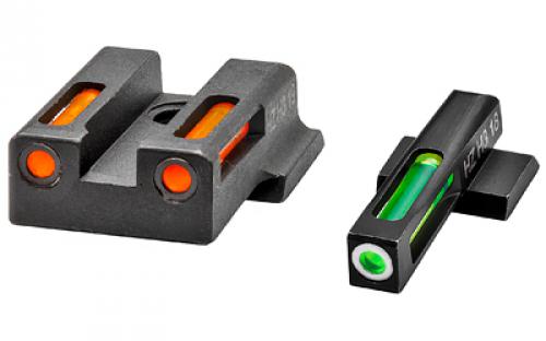 Hi-Viz LightWave H3, Fits Smith & Wesson M&P 9 SHIELD EZ, Tritium/Fiber Optic Night Sights, Green Front with White Ring and Orange Rear 9EZN421