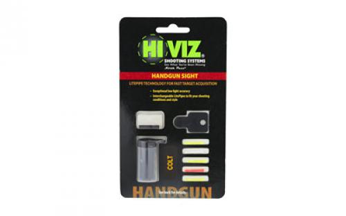 Hi-Viz Sight, Fits Colt 1911, Front Sight, Inlcudes Litepipes (6) various colors, carrying case, and Key CT2009