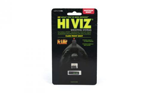 Hi-Viz Flame Permanent Front Sight, Fits Most Vent Ribbed Shotguns with Removeable Front Bead, Green Color FL2005-G