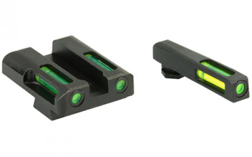 Hi-Viz LiteWave H3 Tritium/Litepipe Night Sights, Fits Glock 20/21, Green Front and Rear GLN329