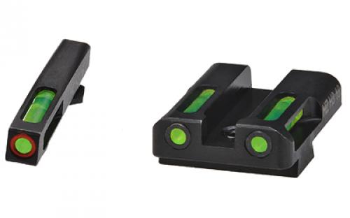 Hi-Viz LiteWave H3 Tritium/Litepipe Night Sights, Fits Glk 9/40SW/357Sig, Green Front w/Orange Front Ring, Green Rear GLN525