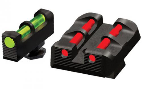 Hi-Viz Litewave Front & Rear Sight Set, Fits All Glocks, Front Sight Includes Green Red White Litepipes, Rear Sight Includes Green Red Black Litepipes GLT178