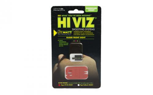 Hi-Viz Litewave Sight, Fits Ruger GP100, 3 Color Red, White, Green, Front GPLW01