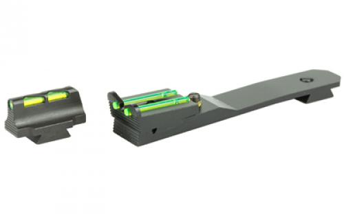 Hi-Viz Litewave, Front & Rear Sight Set, Fits Henry H001T/H003T/H004/H010B Rifles, Front Sight Includes Green Red White Litepipes, Rear Sight Includes Two Non-Replaceable Green Litepipes HHVS450