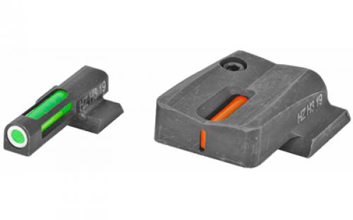 Hi-Viz LightWave H3 Express, Fits Smith & Wesson M&P SHIELD, Tritium/Fiber Optic Night Sights, Green Front with White Ring and Orange Rear MPSXN421