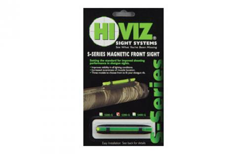 Hi-Viz Magnetic Sight, Fits Narrow Shotgun Rib .219-.312, Green S300-G