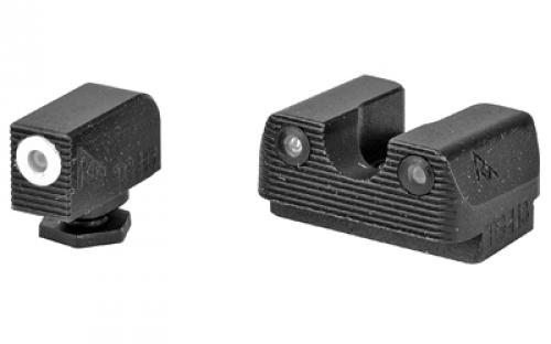 Rival Arms Tritium 3 Dot Front/Rear Green Night Sight For Glock MOS 17/19, Orange Front Sight Ring, Black Nitride Quench-Polish-Quench (QPQ) Finish RA-RA3A231G