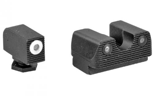 Rival Arms Tritium 3 Dot Front/Rear Green Night Sight For Glock MOS 17/19, Orange Front Sight Ring, Black Nitride Quench-Polish-Quench (QPQ) Finish RA-RA3A231G
