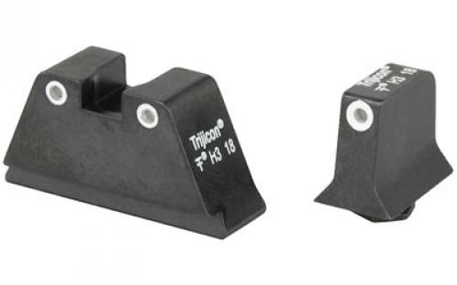 Trijicon Suppressor Height Night Sights, Fits Glock 17/19/22/23/26/27/31/32/33/34/35/37/38/39, Black, Tritium Front/Rear, Green 3 Dot GL201-C-600649
