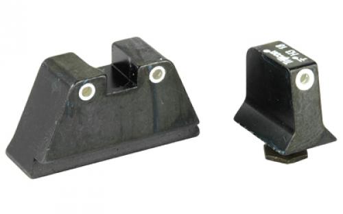 Trijicon Suppressor Sight Height, Green Front Sight with Orange Rear Lamps, Fits Glock 17/19/22/23/26/27/31/32/33/34/35/37/38/39, Black GL201-C-600650