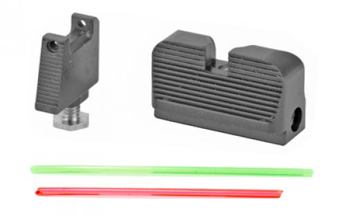 Taran Tactical Innovation Ultimate Fiber Optic Sight Set, Fits Glock MOS Co-Witness Height, Black Finish GSSF-003