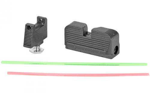 Taran Tactical Innovation Ultimate Fiber Optic Sight Set, Fits Glock RMR Cut Co-Witness Height, Black Finish GSSF-004