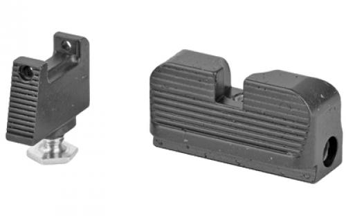 Taran Tactical Innovation Ultimate Fiber Optic Sight Set, Fits Glock RMR Cut Co-Witness Height, Black Finish GSSF-004