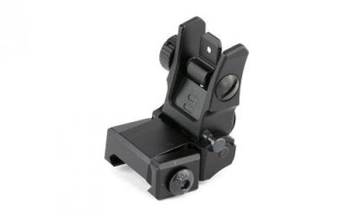 Leapers, Inc. - UTG Sight, Flip-Up Rear Sight, Low Profile, Fits Picatinny, with Dual Aiming Aperture, Black Finish MNT-955
