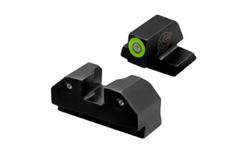 XS Sights R3D 2.0, Tritium Night Sight, Fits Canik TP9SF, Green Front Outline, Green Tritium Front/Rear CK-R201P-6G