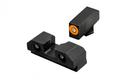 XS Sights R3D 2.0, Tritium Night Sight, For Glock 20/21/29/30/30S/37/41, Orange Front Outline, Green Tritium Front/Rear GL-R202P-6N