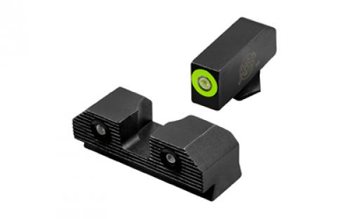 XS Sights R3D 2.0, Tritium Night Sight, For Glock 43, Green Front Outline, Green Tritium Front/Rear GL-R203P-6G
