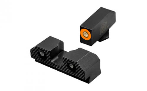XS Sights R3D 2.0, Tritium Night Sight, For Glock 43, Orange Front Outline, Green Tritium Front/Rear GL-R203P-6N