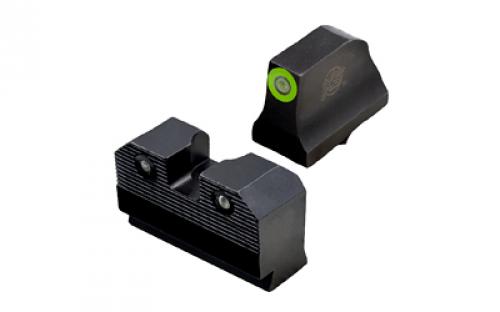 XS Sights R3D 2.0, Suppressor Height Night Sight, For Glock 17/19/22/23/24/26/27/31/32/33/34/35/36, Green Front Outline, Green Front/Rear Tritium GL-R204P-6G