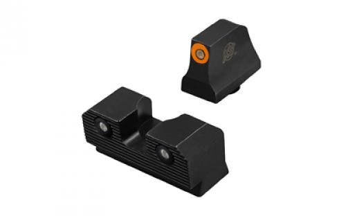 XS Sights R3D 2.0, Suppressor Height Night Sight, For Glock 43, Orange Front Outline, Green Front/Rear Tritium GL-R206P-6N