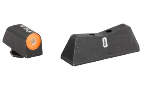 XS Sights DXT2 Big Dot Tritium Front, White Stripe Express Rear, Fits Glock 17/19/22/23/24/26/27/31/32/33/34/35/36/38, Taurus G3c/GX4/New Production G3, Walther PDP, Green with Orange Outline GL-0009S-5N