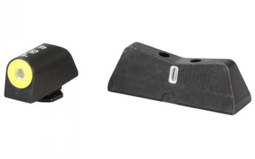 XS Sights DXT2 Big Dot Tritium Front, White Stripe Express Rear, Fits Glock 17/19/22/23/24/26/27/31/32/33/34/35/36/38, Taurus G3c/GX4/New Production G3, Walther PDP, Green with Yellow Outline GL-0009S-5Y