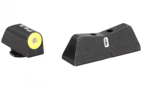 XS Sights DXT2 Big Dot Tritium Front, White Stripe Express Rear, Fits Glock 17/19/22/23/24/26/27/31/32/33/34/35/36/38, Taurus G3c/GX4/New Production G3, Walther PDP, Green with Yellow Outline GL-0009S-5Y