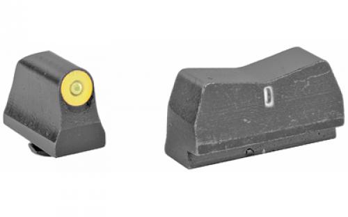 XS Sights DXT2 Big Dot, Tritium Night Sights, Suppressor Height, Yellow Front and Black Rear, For Glock 17/19/22/23/24/26/27/31/32/33/34/35/36/45, Taurus G3c/GX4/New Production G3, Walther PDP GL-0015P-5Y