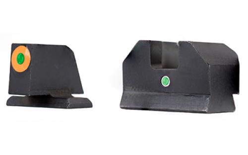 XS Sights F8 Night Sight, Fits Glock 42 and 43, Green with Orange Outline Front, Green Rear, Tritium Front/Rear GL-F008P-5
