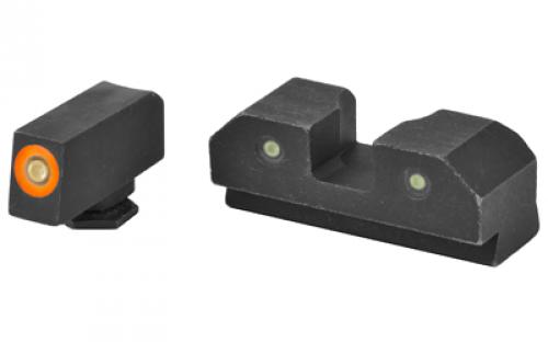 XS Sights R3D Night Sights, Orange Front Dot, Fits Glock 17/19/22/23/24/26/27/31/32/33/34/35/36/38, Taurus G3c/GX4/New Production G3, Walther PDP, Steel/Blued GL-R012P-6N