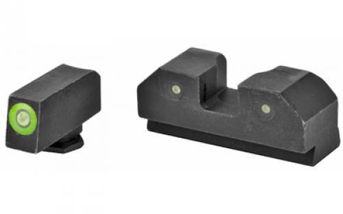 XS Sights R3D Night Sights, Green Front Dot, Fits Glock 20,21,29,30,30S,37,41, Steel/Blued GL-R013P-6G