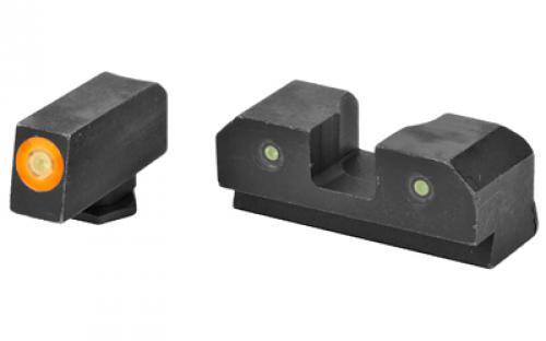 XS Sights R3D Night Sights, Orange Front Dot, Fits Glock 42, 43, 43X, 48, Steel/Blued GL-R014P-6N
