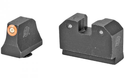 XS Sights R3D, Tritium Night Sights, Suppressor Height, Orange Front and Black Rear, Fits Glock 17,19,22,23,24,26,27,31,32,33,34,35,36,38 GL-R021P-6N