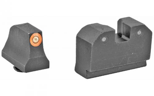 XS Sights R3D, Tritium Night Sights, Suppressor Height, Orange Front and Black Rear, Fits Glock 17,19,22,23,24,26,27,31,32,33,34,35,36,38 GL-R021P-6N