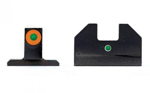 XS Sights F8 Night Sight, Fits Sig Sauer Models, P225,P226,P229,P320, Springfield XD, XDm, XDs, Green with Orange Outline Front, Green Rear, Tritium Front/Rear SI-F012P-5